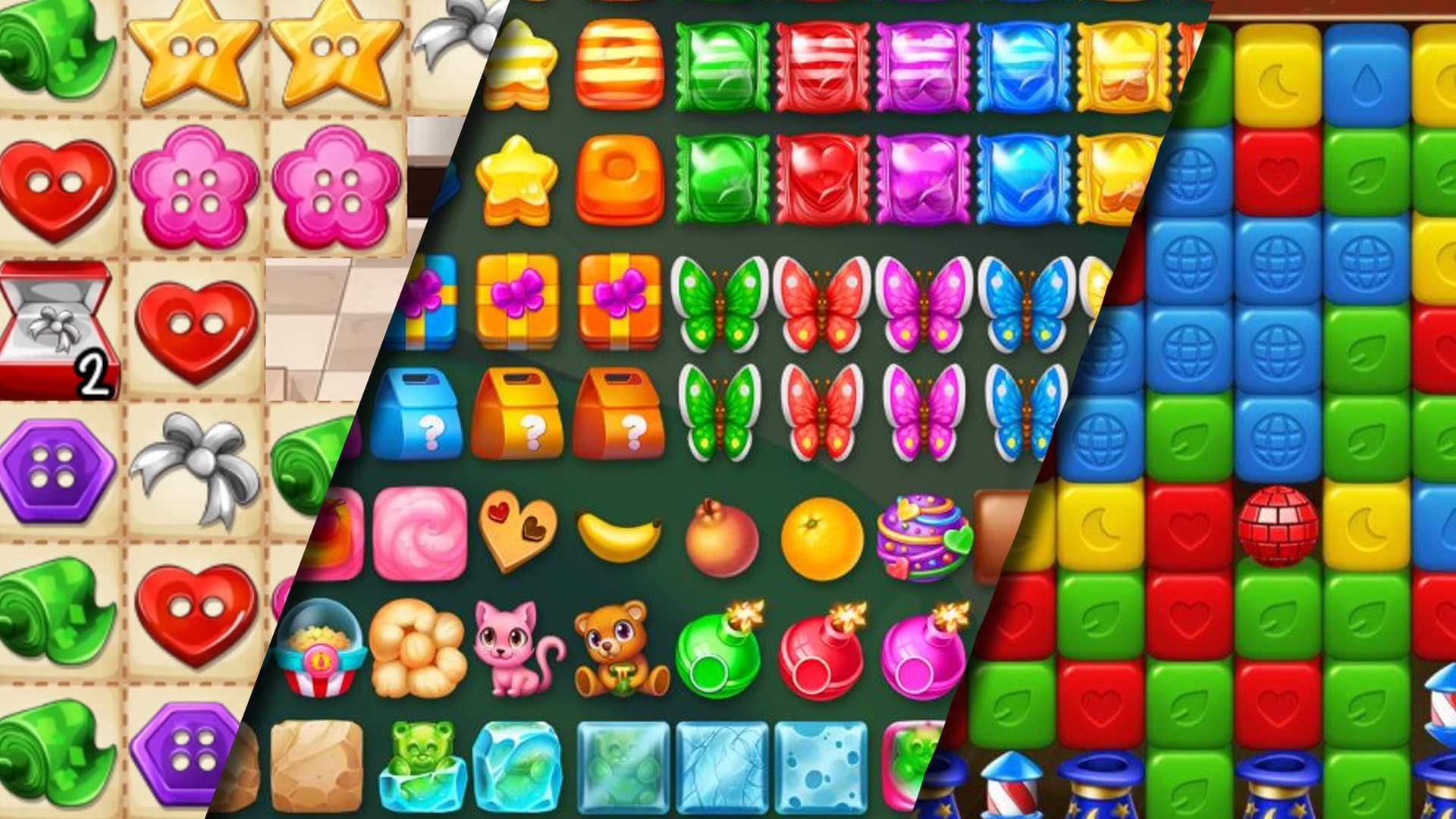 A visual representation of various game items, illustrating advancements in the future of match-3 gaming experiences