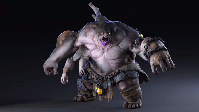 Animated 3D monster idle loop created by VSQUAD Studio showcasing high-quality game character production.