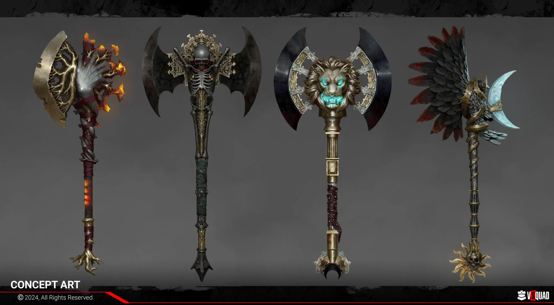 Concept art of axes