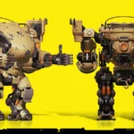 Iron bear robot cyberpunk