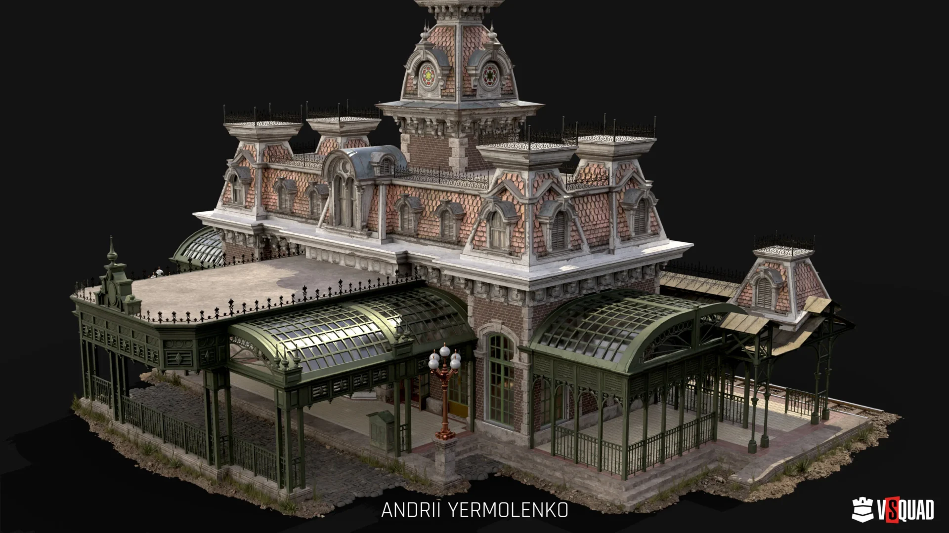 Old abandoned railroad station another view