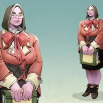 Stylized character art of a teacher holding a folder, used to illustrate how animatics clarify ideas early in visual storytelling