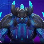 High-detail 3D creature character with glowing armor, showcasing advanced motion graphics and animation capabilities