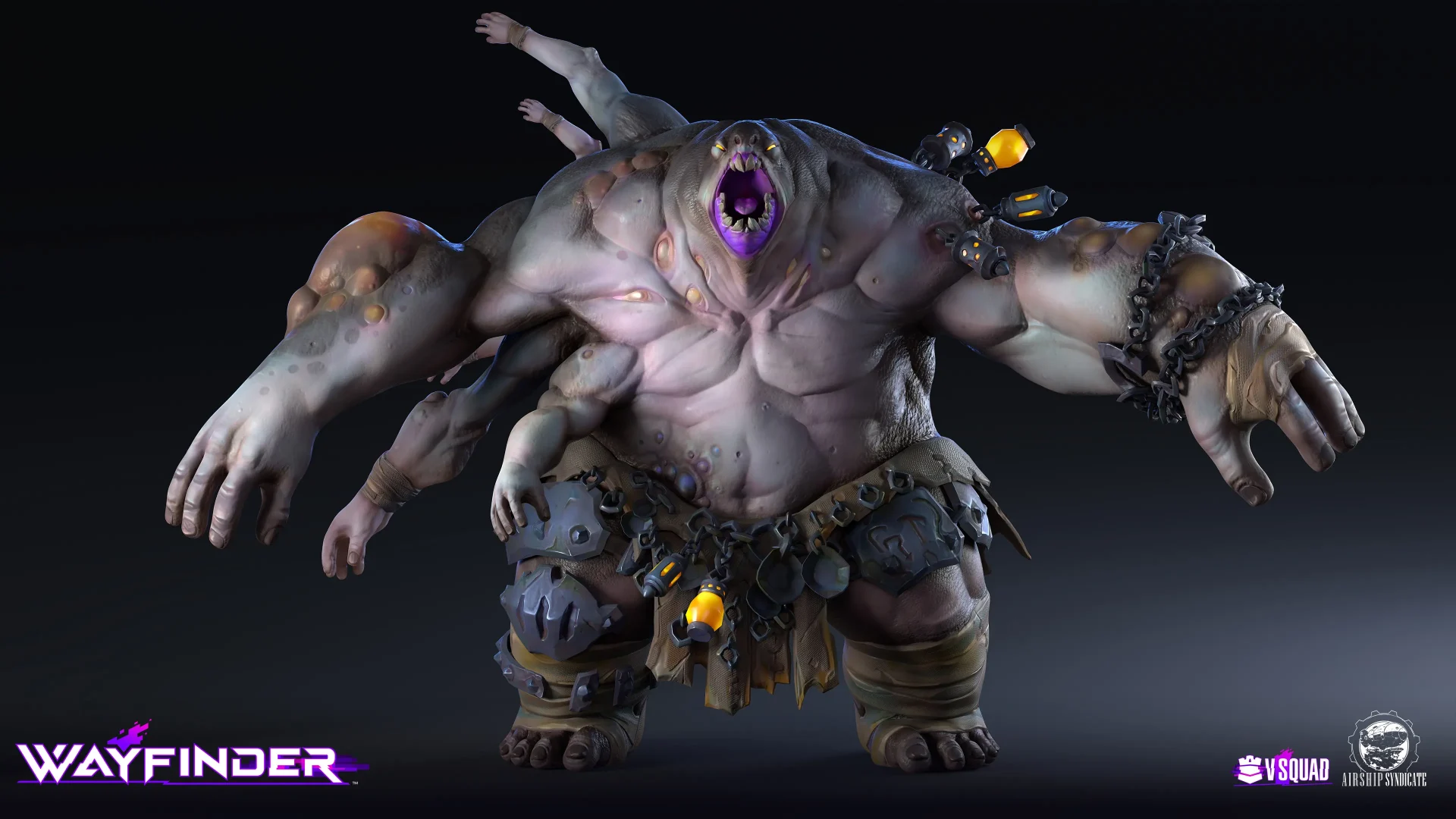 High-quality 3D monster character with detailed sculpting and materials, demonstrating VSQUAD Studio’s visual production expertise