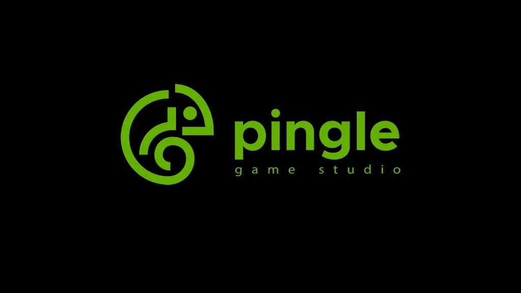 Logo of Pingle Game Studio, a global game development and art services company with a stylized green chameleon icon on black background.