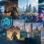 Game characters, environments, and futuristic city art showcasing trusted video game art outsourcing studios for 2026.