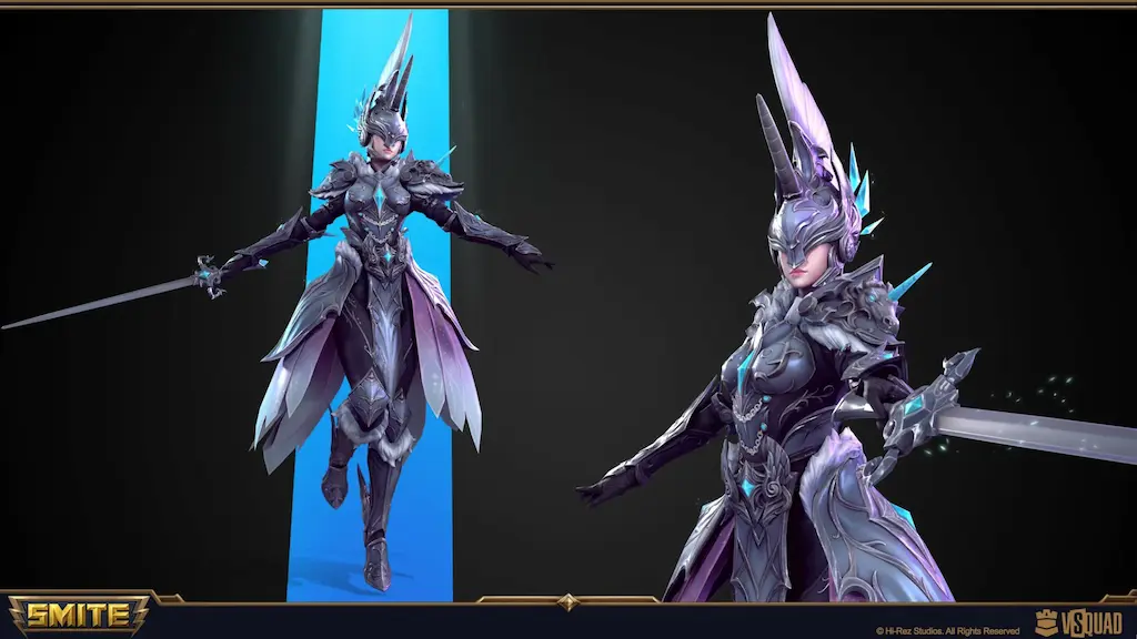 Final textured 3D character model in magical armor, demonstrating strong silhouette and visual appeal in-game.