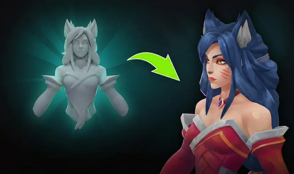 Comparison of a raw 3D character model and its final high-quality textured version, demonstrating game visual capabilities.