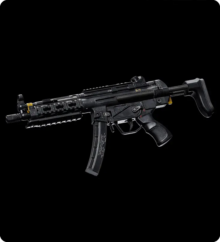 Realistic 3D model of a tactical SMG submachine gun, high-quality military weapon asset for video games.