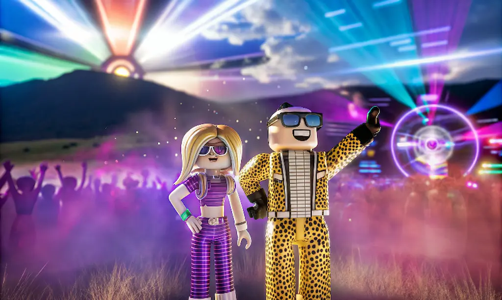 Roblox characters in custom patterned clothing, illustrating the outcome of the step-by-step skin creation tutorial.