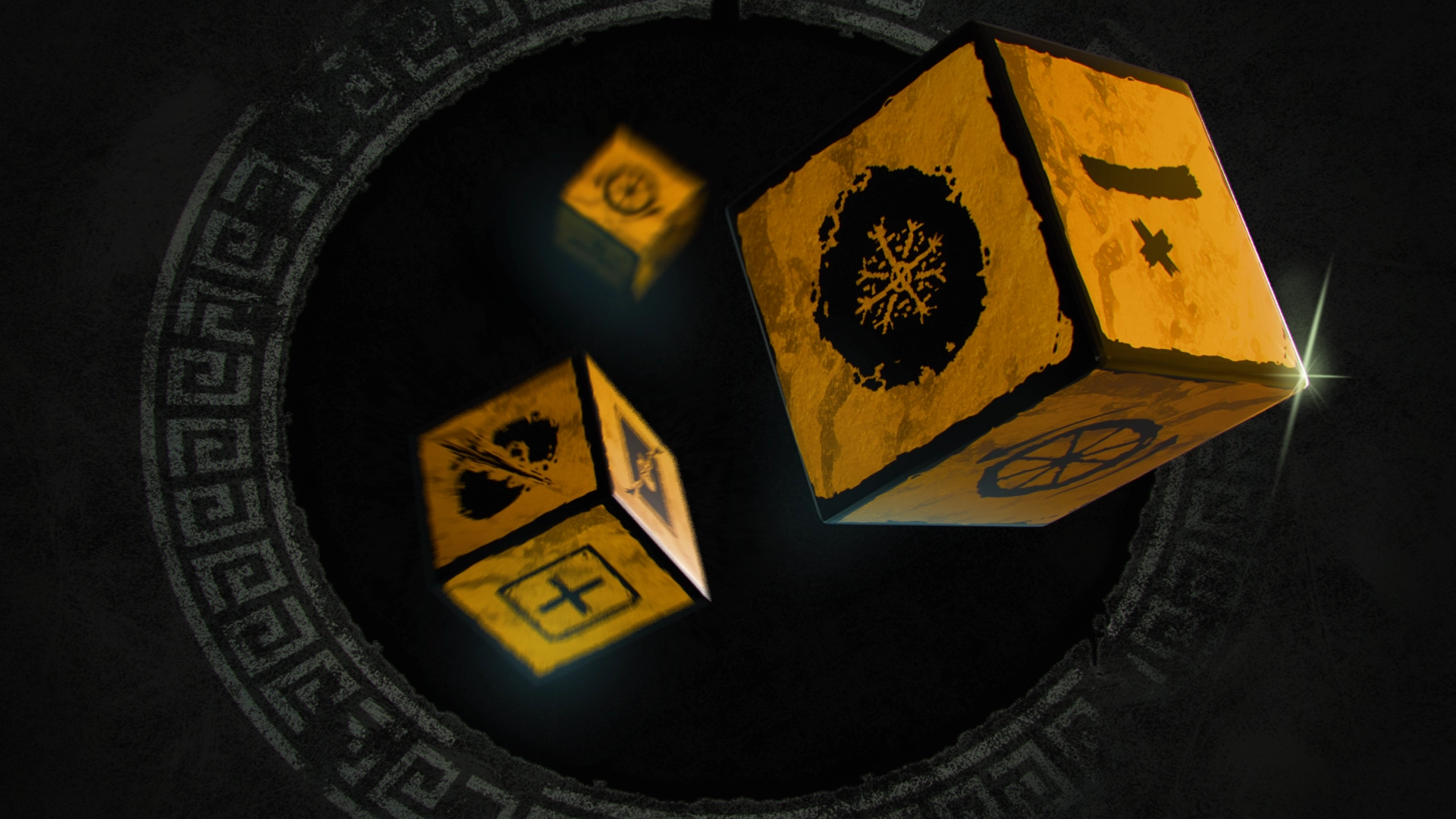 Custom 3D dice assets for a digital tabletop game, highlighting game-ready 3D asset production and modeling for digital board games.