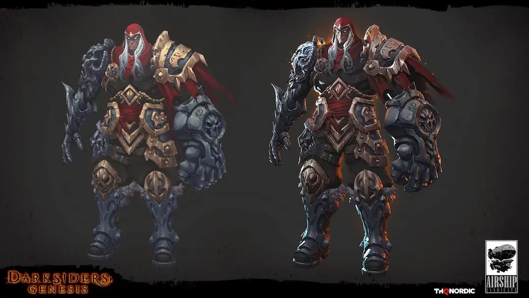 Production-ready 3D character model from Darksiders Genesis, showcasing game art studio expertise.