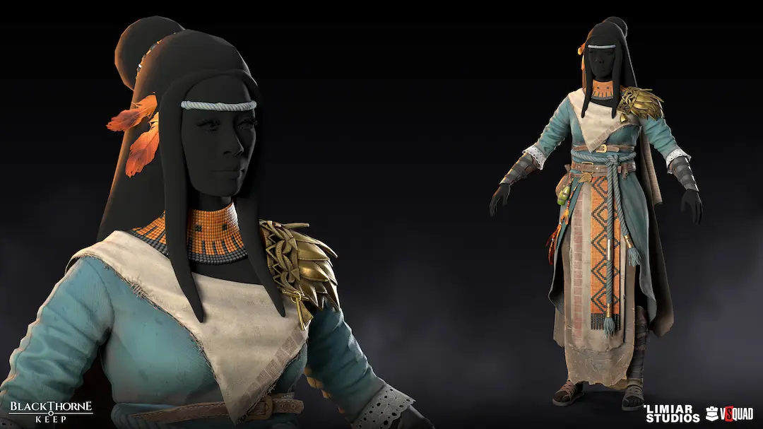 3D character model in development, showcasing a workflow step in the game studio outsourcing process.