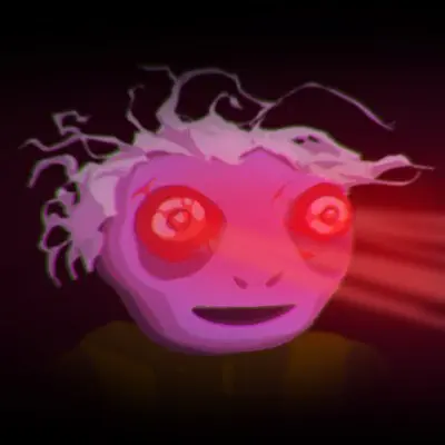 Ryan Rosanky avatar: Stylized purple character with glowing red eyes for his game VFX production interview.
