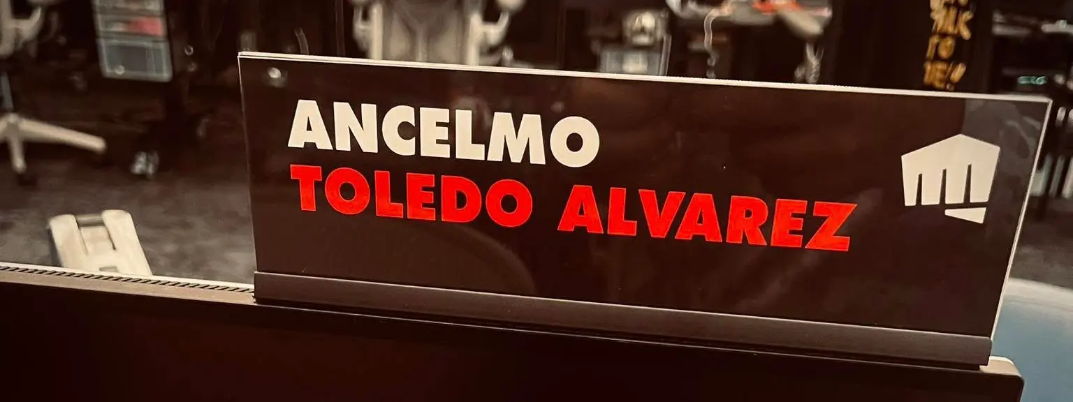 Riot Games nameplate with Ancelmo Toledo