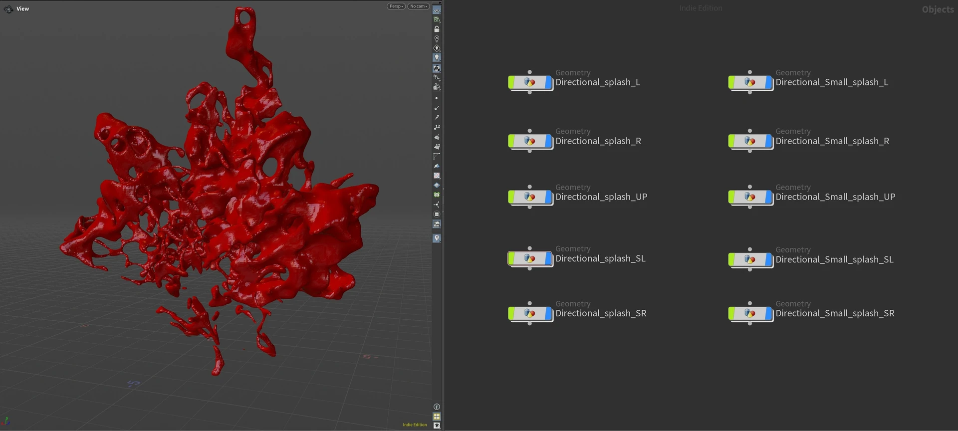Procedural liquid splash VFX setup in Houdini by Artem Babych