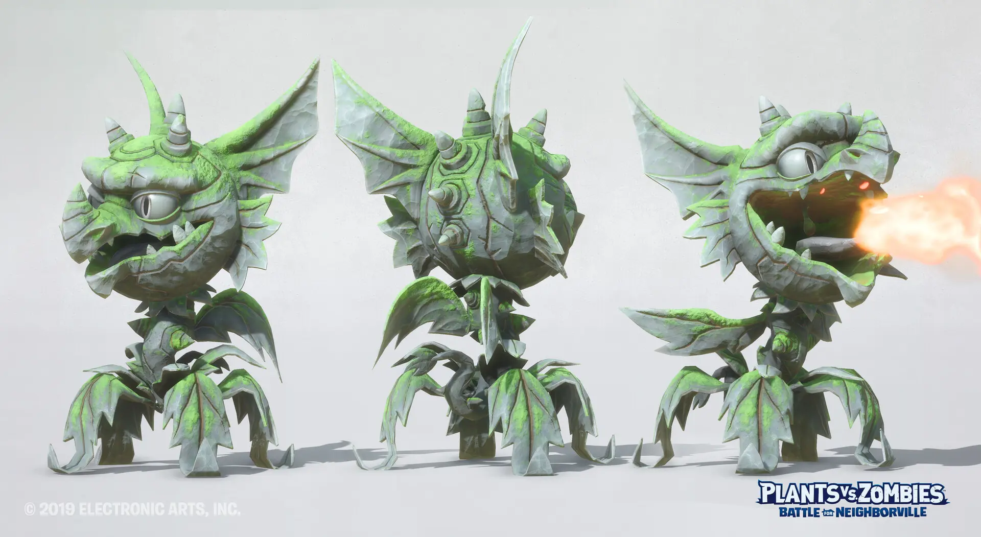 Gargoyle Snapdragon character breathing fire in Plants vs. Zombies: Battle for Neighborville