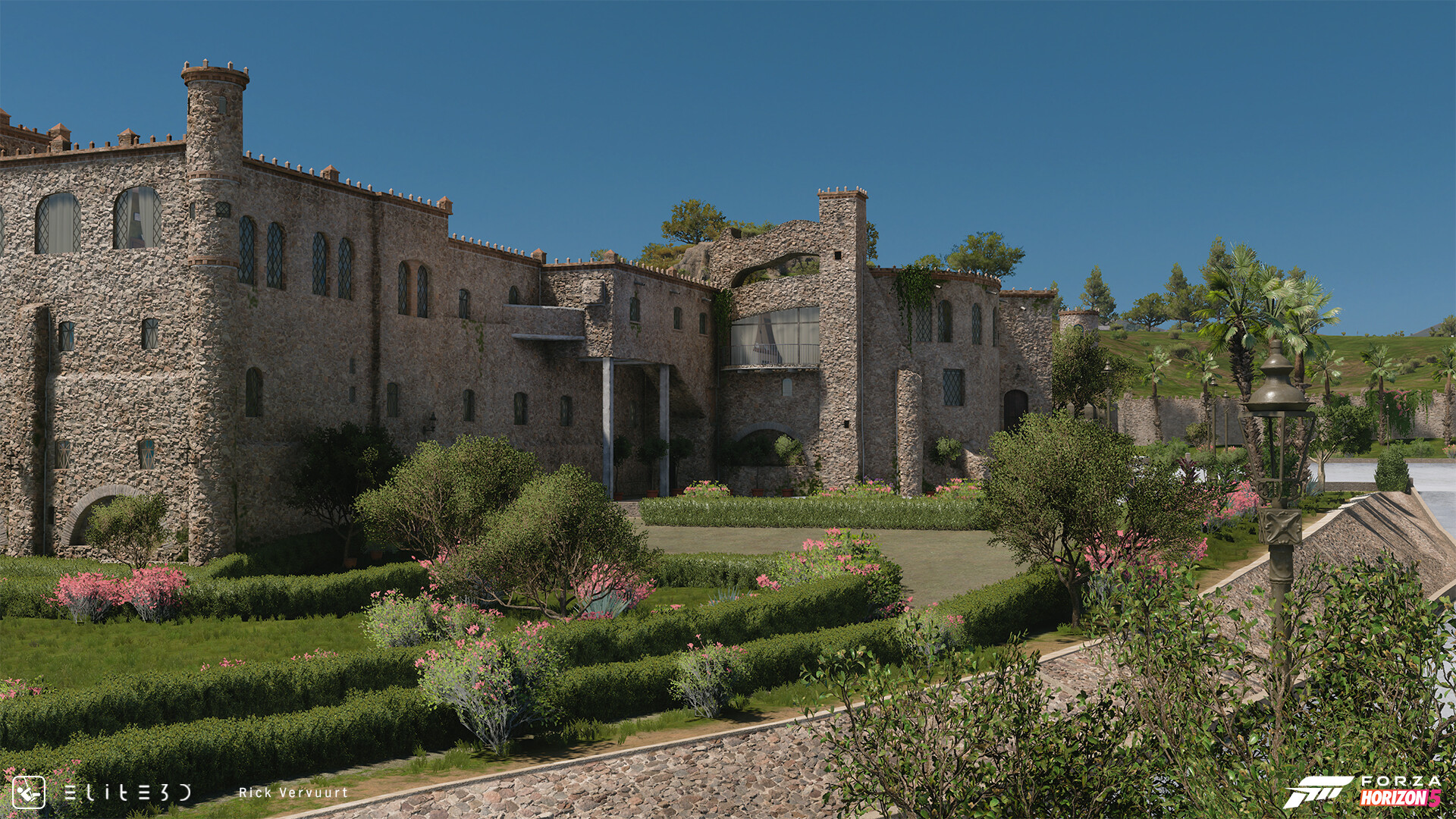 Hotel Castillo stone estate environment in Forza Horizon 5