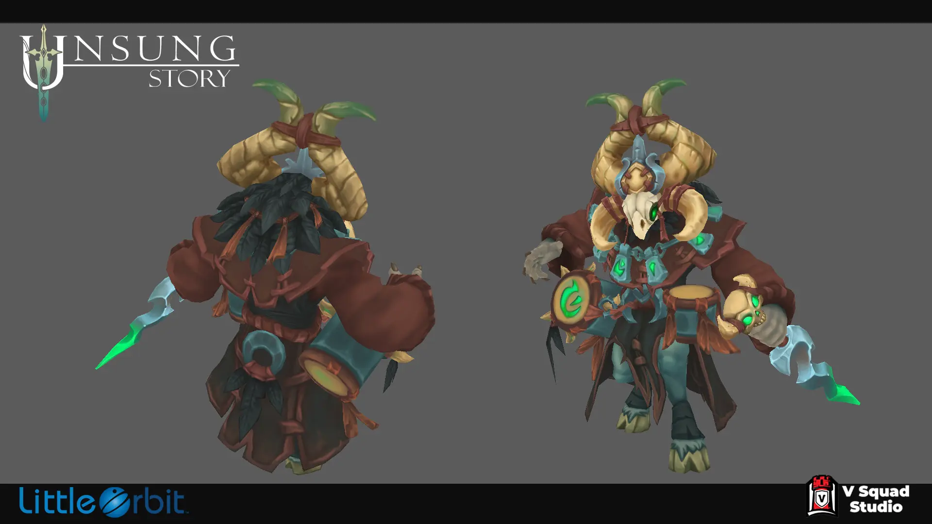 Horned Plague Weaver textured 3D character model