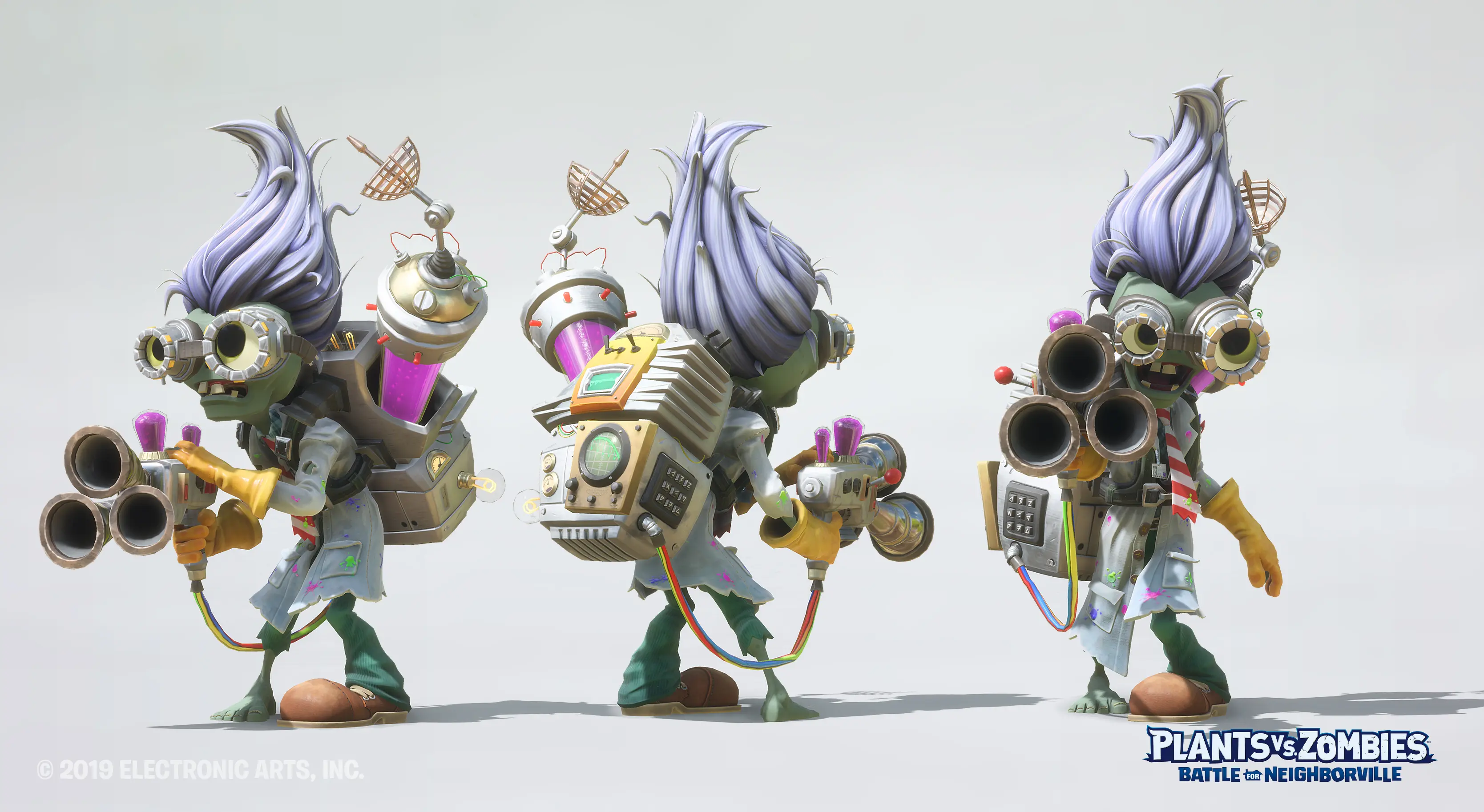 Scientist zombie character turnaround from Plants vs. Zombies