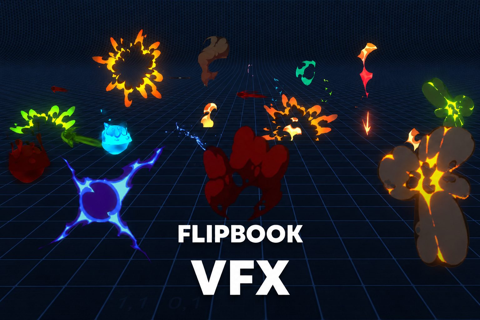 Stylized 2D flipbook VFX effects in a game engine