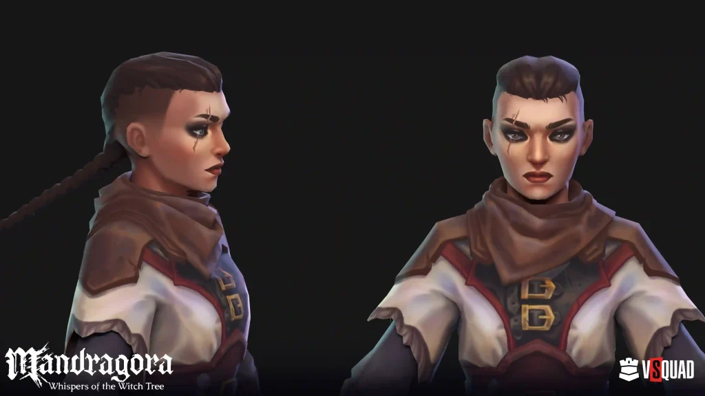 Tier 2 Mandragora character shown from front and side