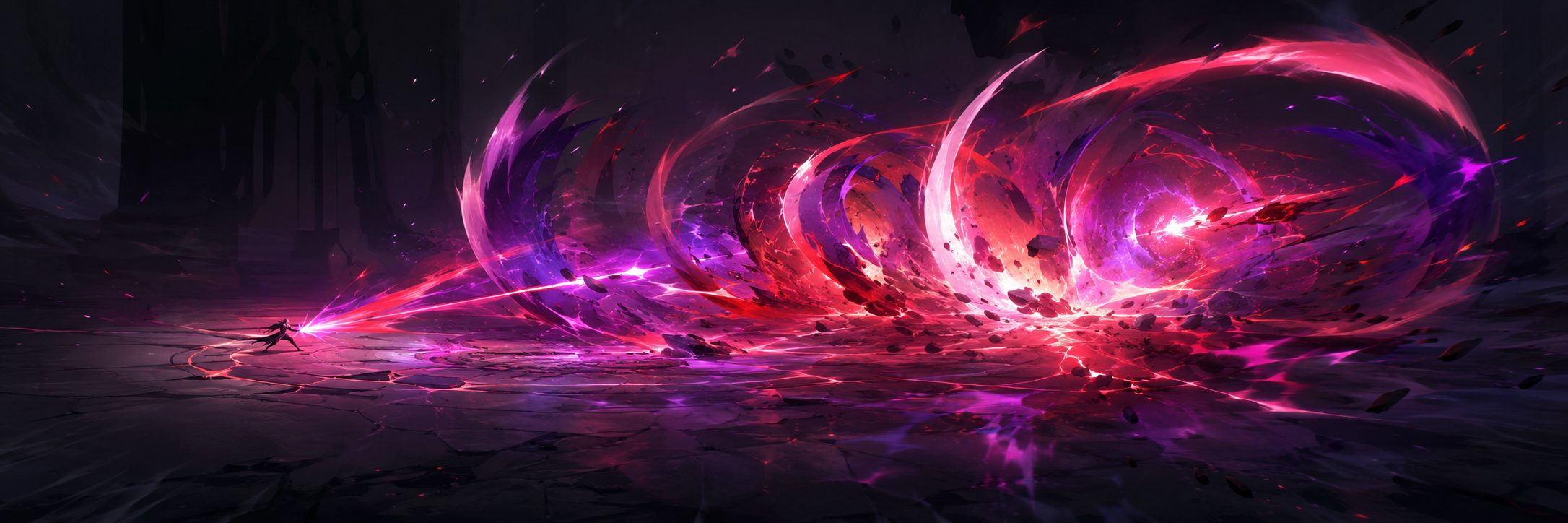 Complex ultimate ability VFX with layered energy shockwaves