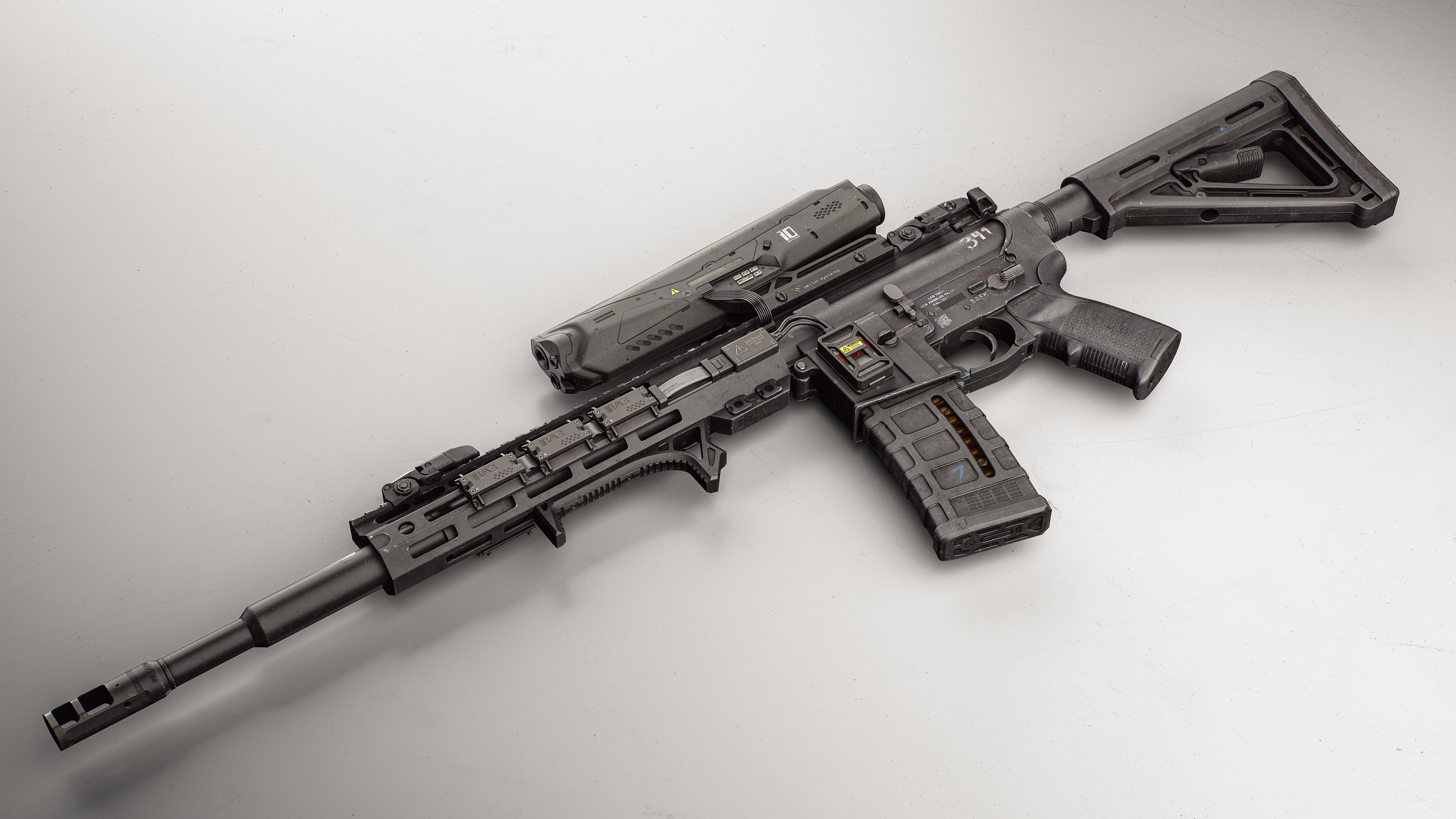 Detailed AR-15 hard-surface weapon model by Sergejs Karpovs