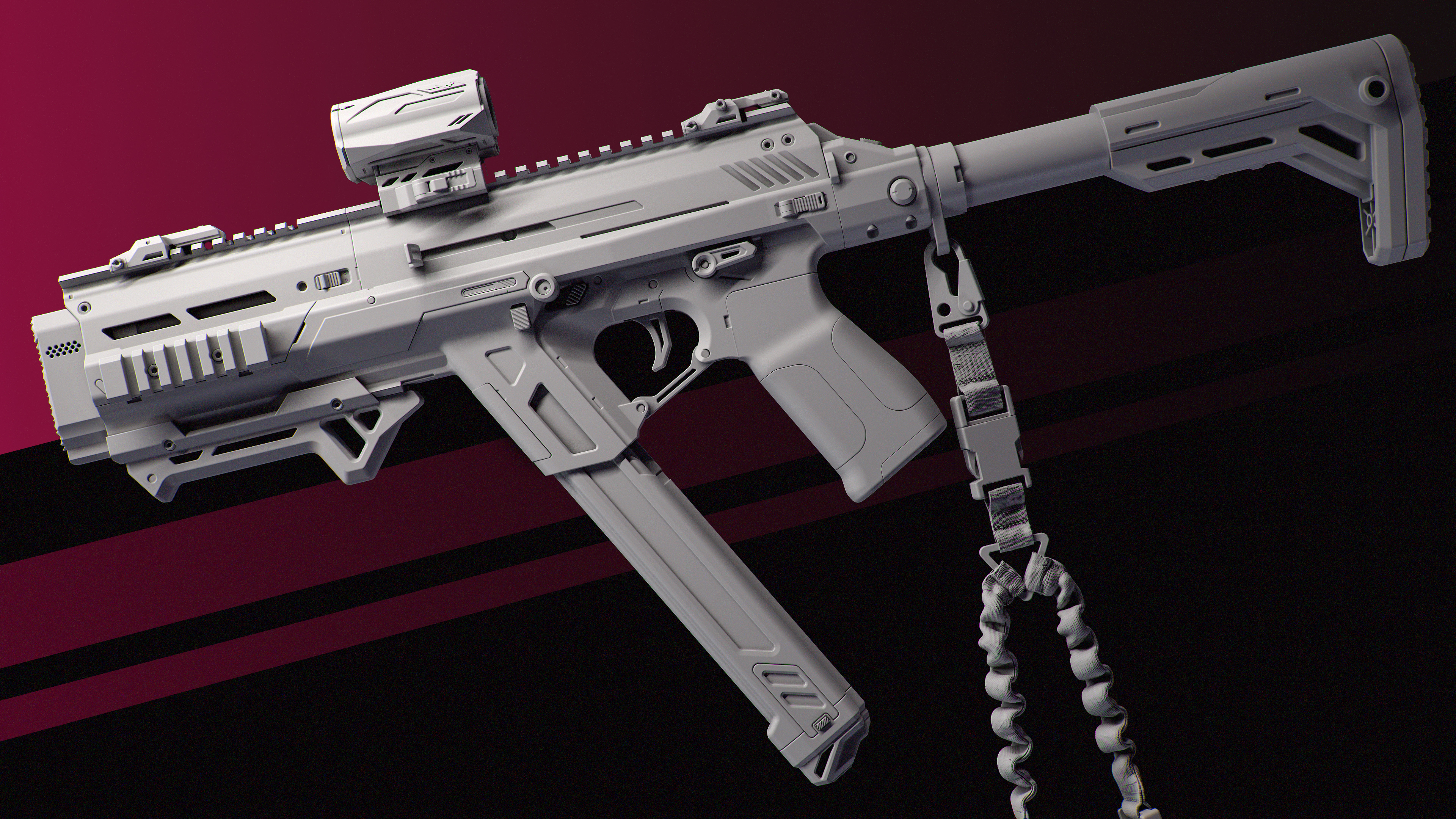 Firehawk SMG hard-surface model by Sergejs Karpovs