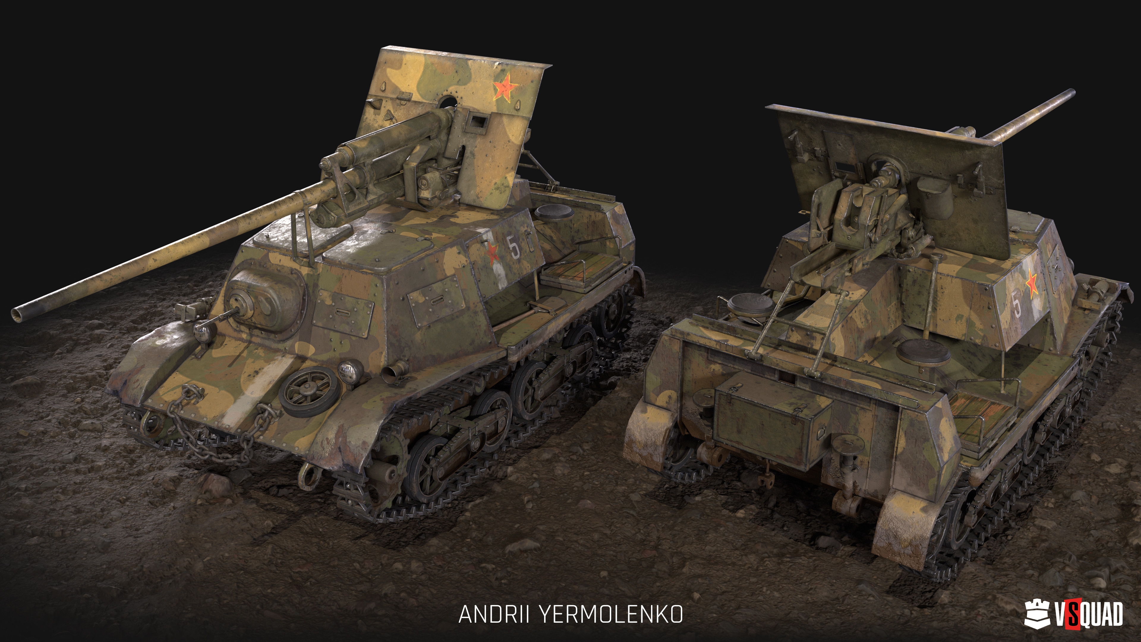 Detailed game-ready military vehicle 3D model by VSQUAD Studio
