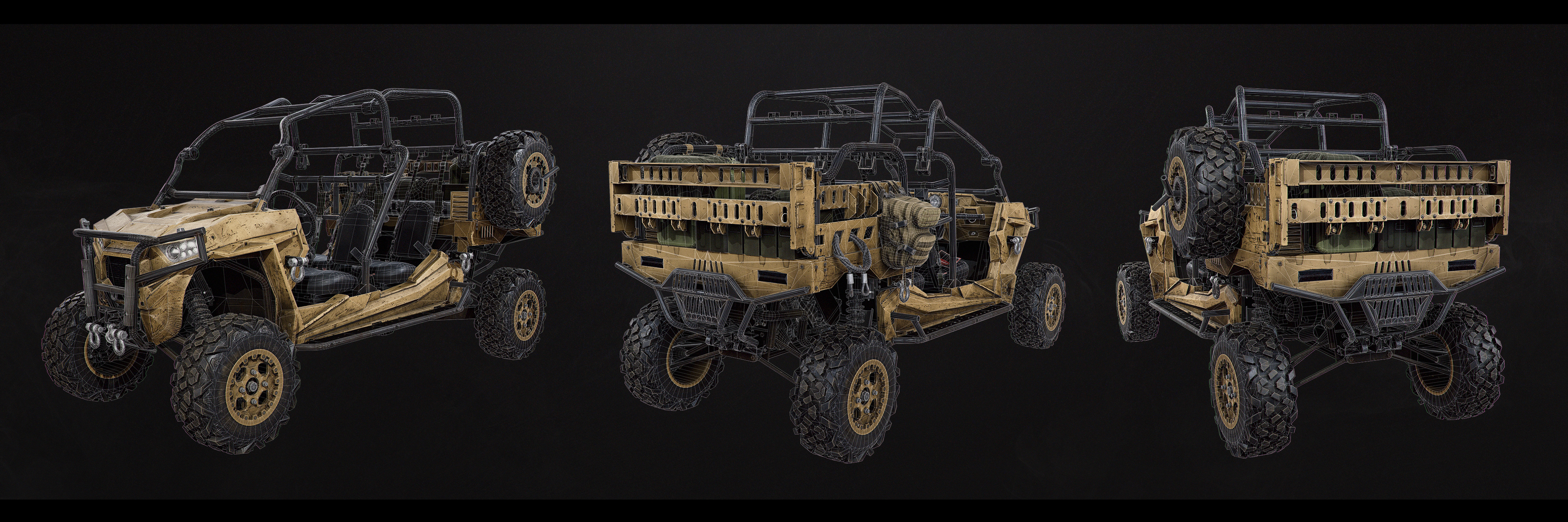 Wireframe portfolio breakdown of the Polaris MRZR D4 model