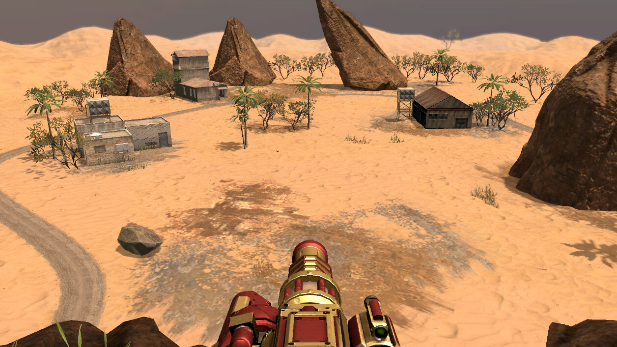 Desert gameplay environment in Precision Striker