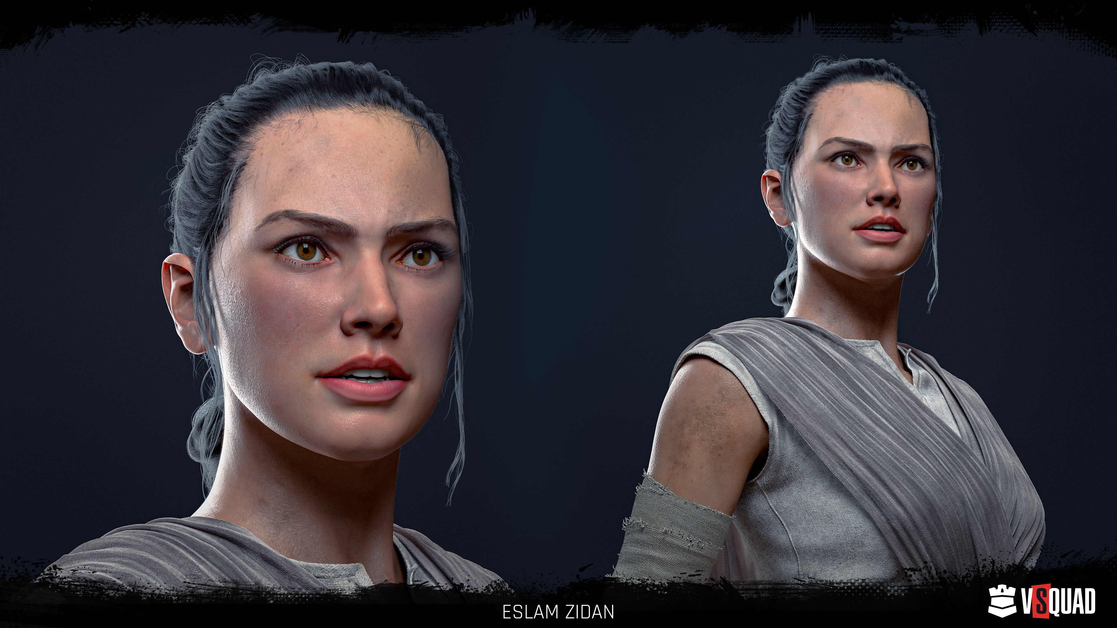 Realistic female sci-fi character 3D model by VSQUAD Studio