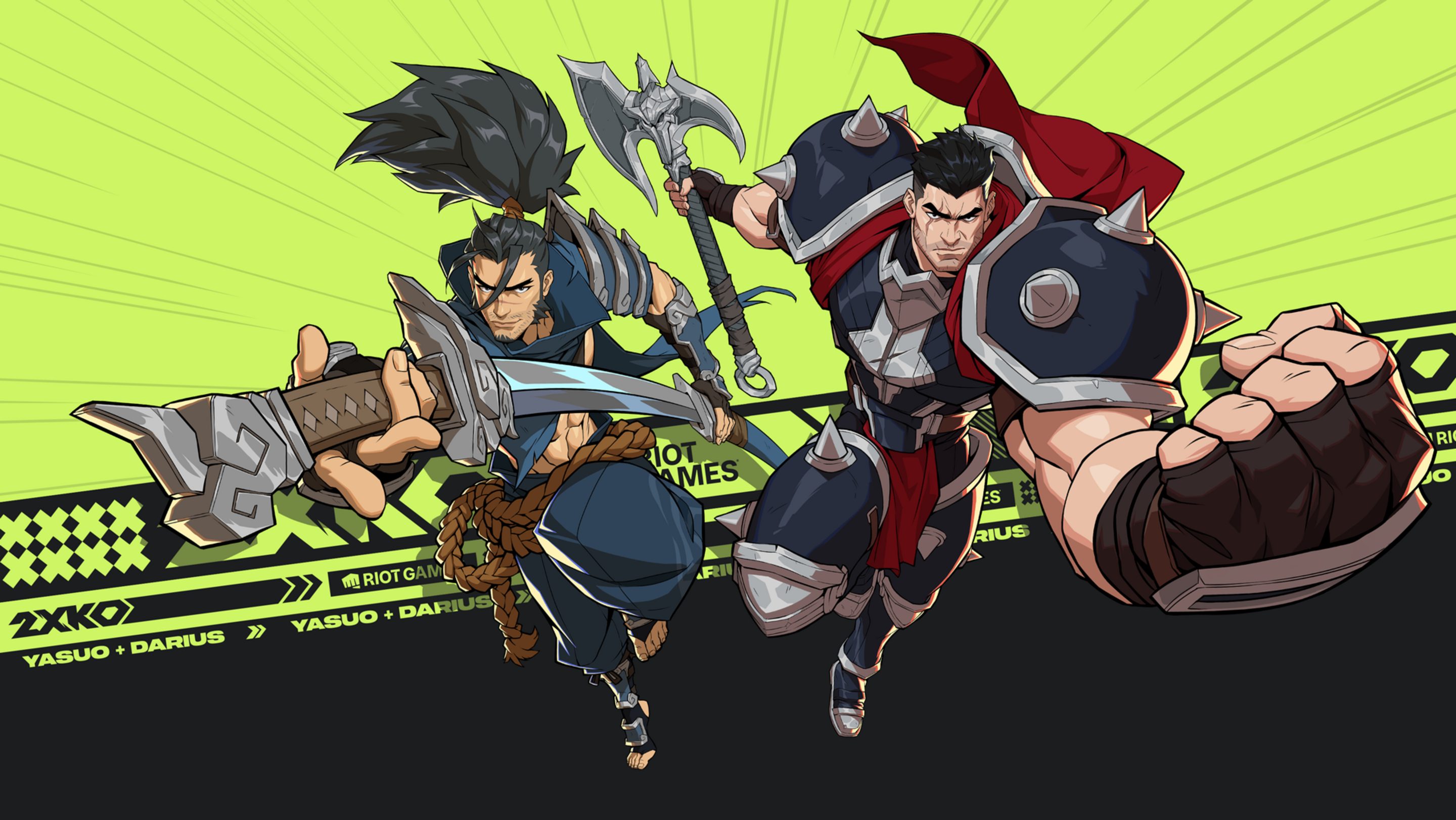 Yasuo and Darius characters from Riot Games’ 2XKO