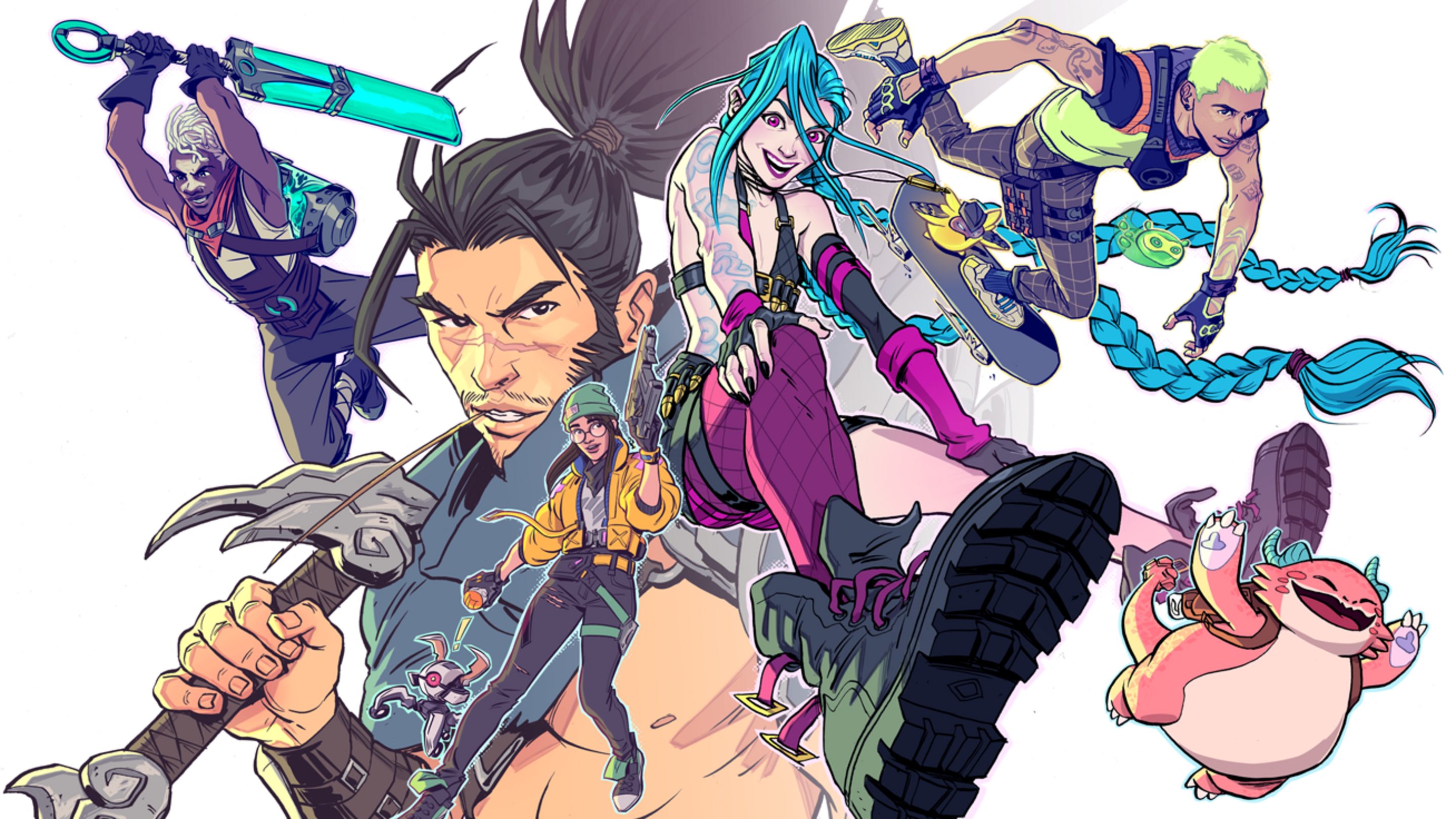 Illustration of characters from Riot Games titles