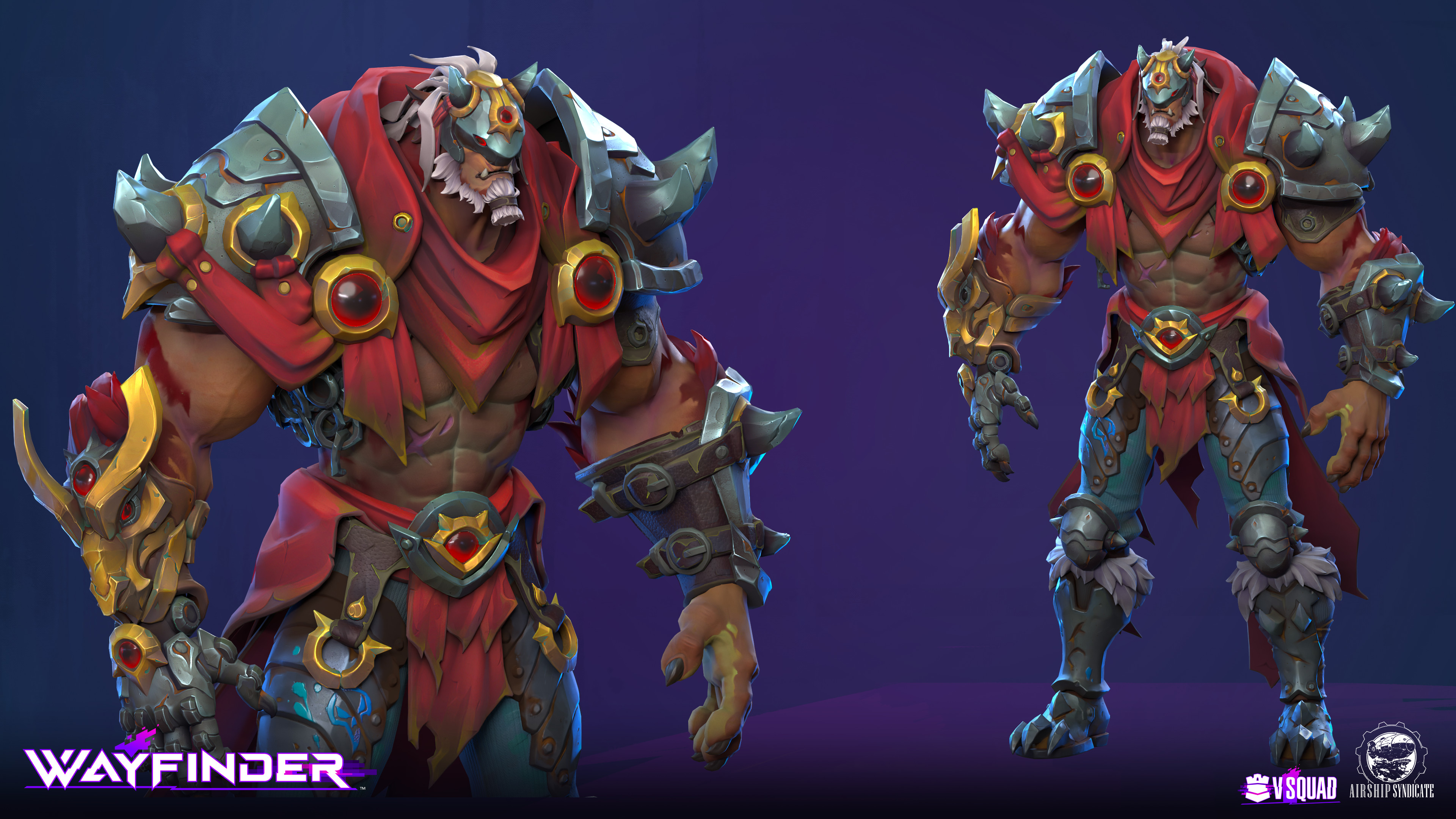 Stylized armored warrior character with clear proportions and silhouette