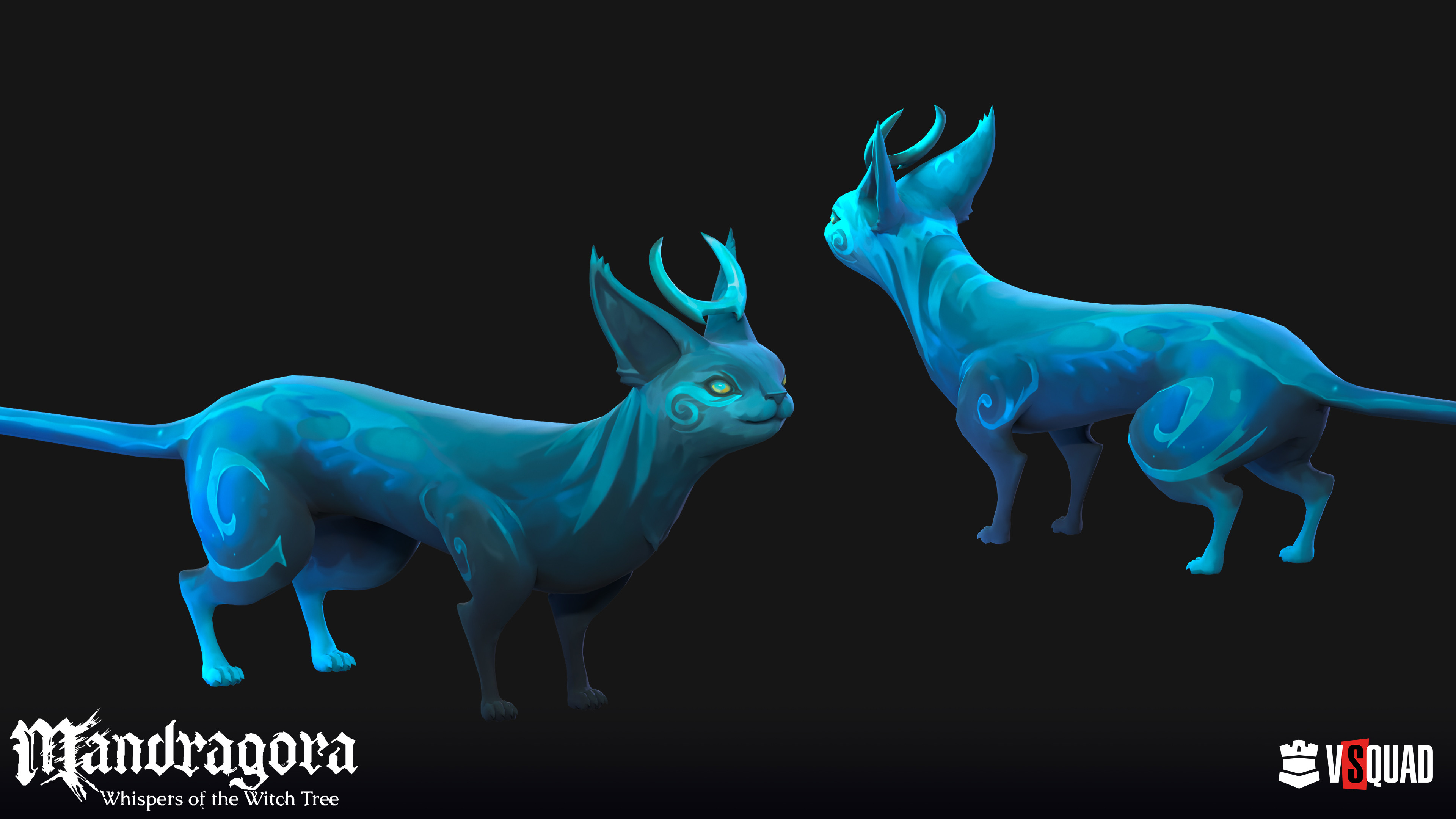 Stylized creature character shown from two angles with a clear silhouette and consistent proportions