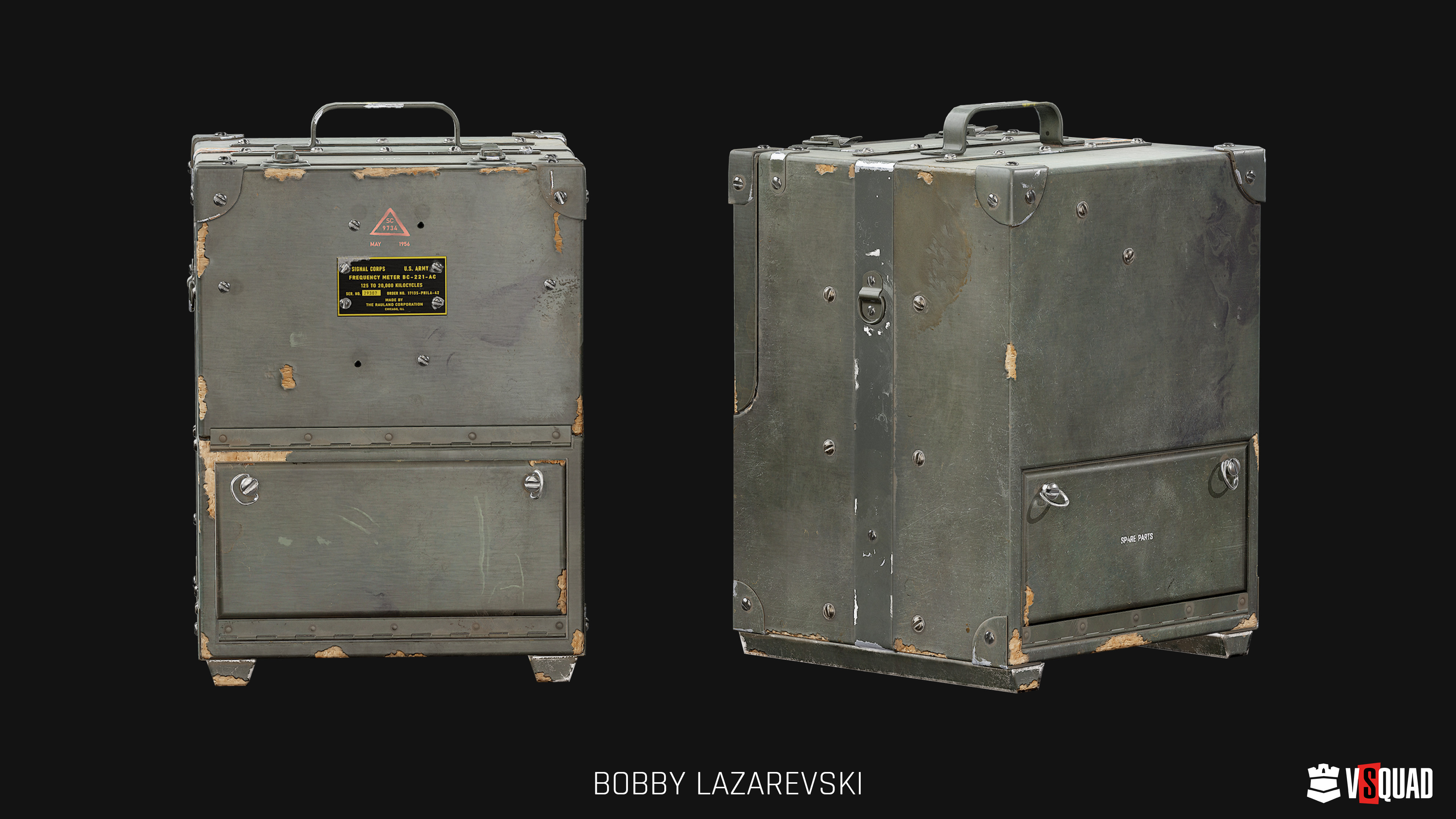 Vintage frequency meter equipment case 3D model by VSQUAD Studio