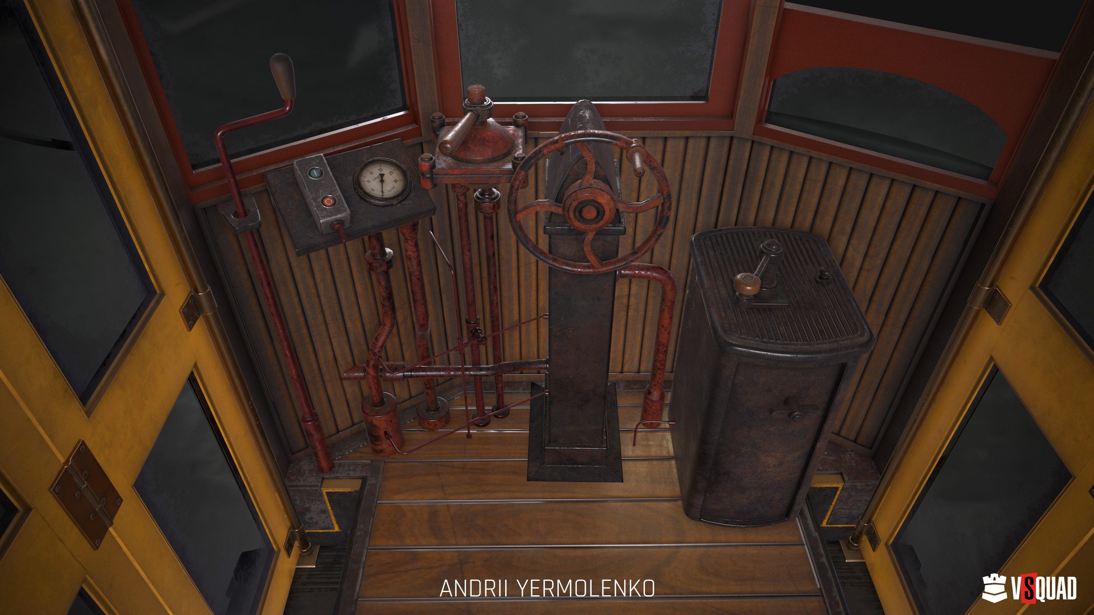 Vintage tram control cabin 3D environment by VSQUAD Studio